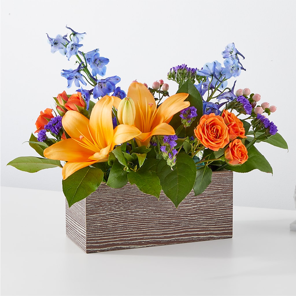 Radiant Citrus Box Bouquet – Petite Flower Shop, San Antonio TX