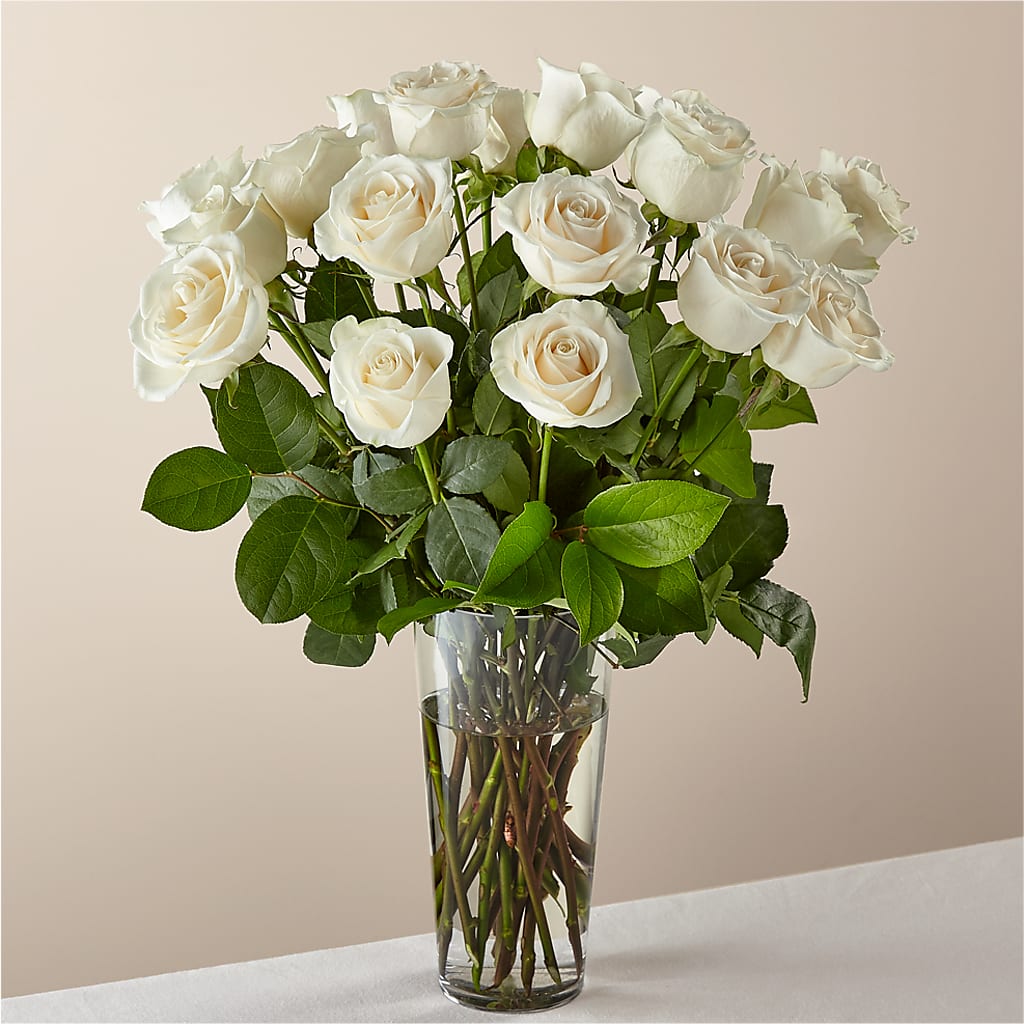 Long Stem White Rose Bouquet – Petite Flower Shop, San Antonio TX