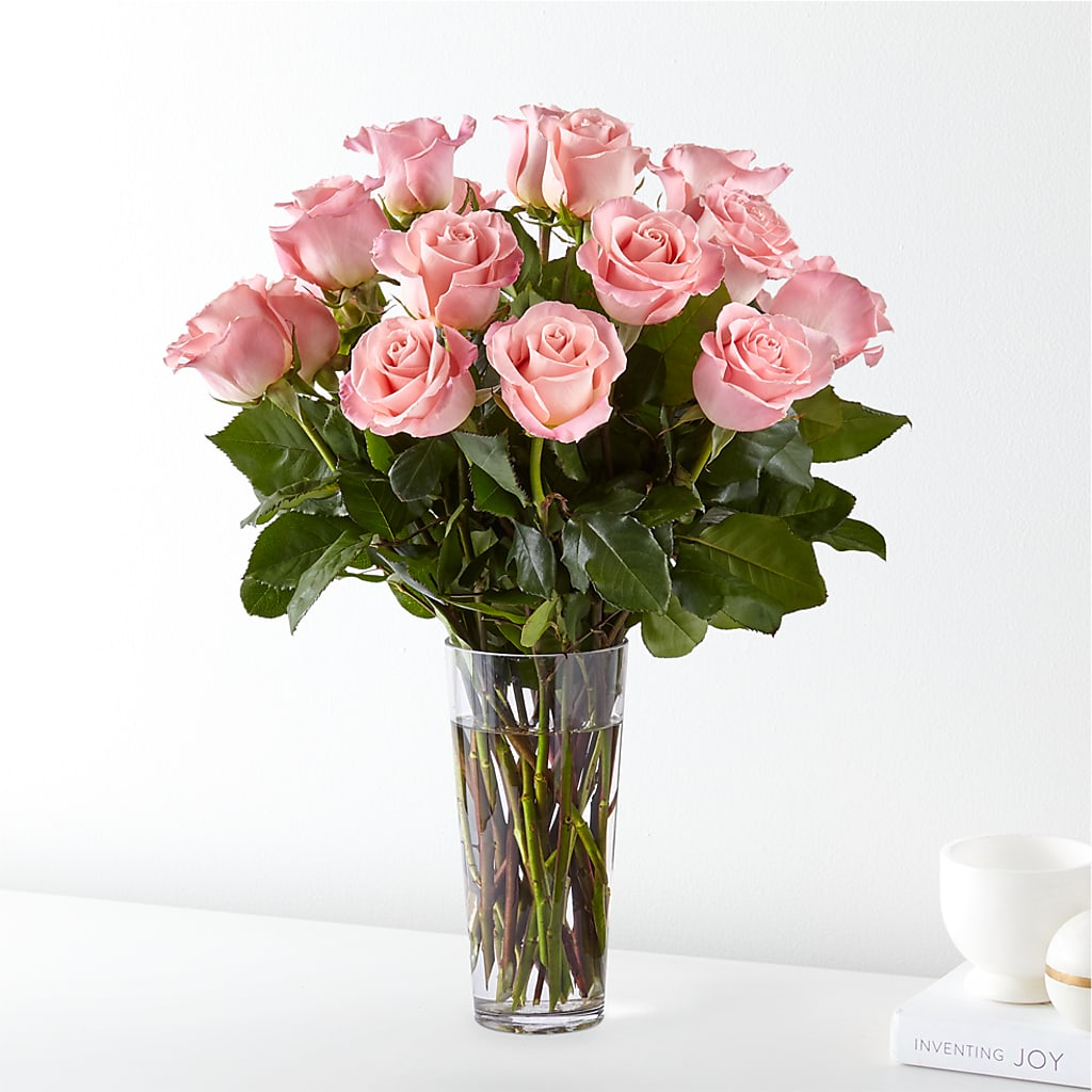 Long Stem Pink Rose Bouquet – Petite Flower Shop, San Antonio TX