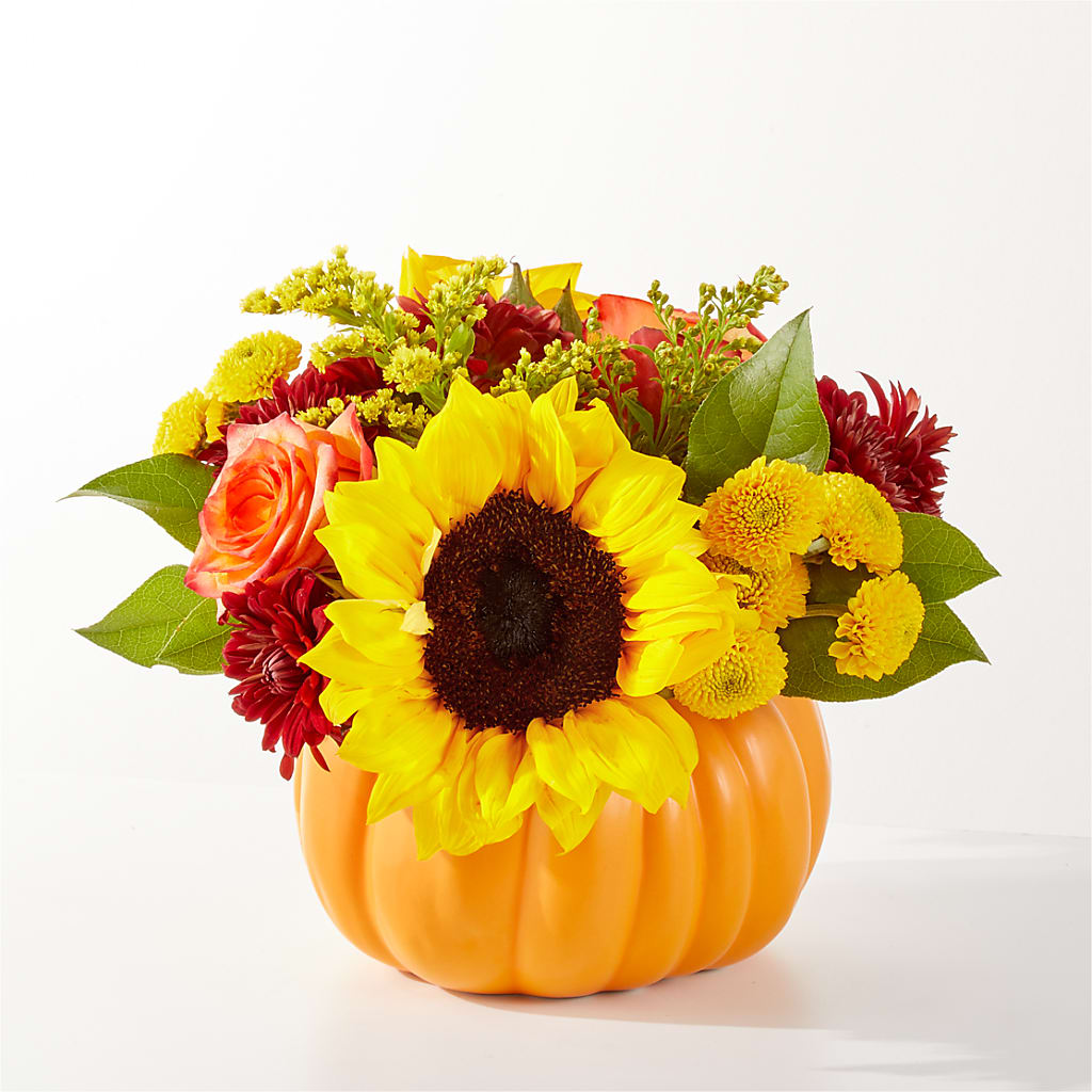 Golden Gourd Pumpkin Bouquet – Petite Flower Shop, San Antonio TX