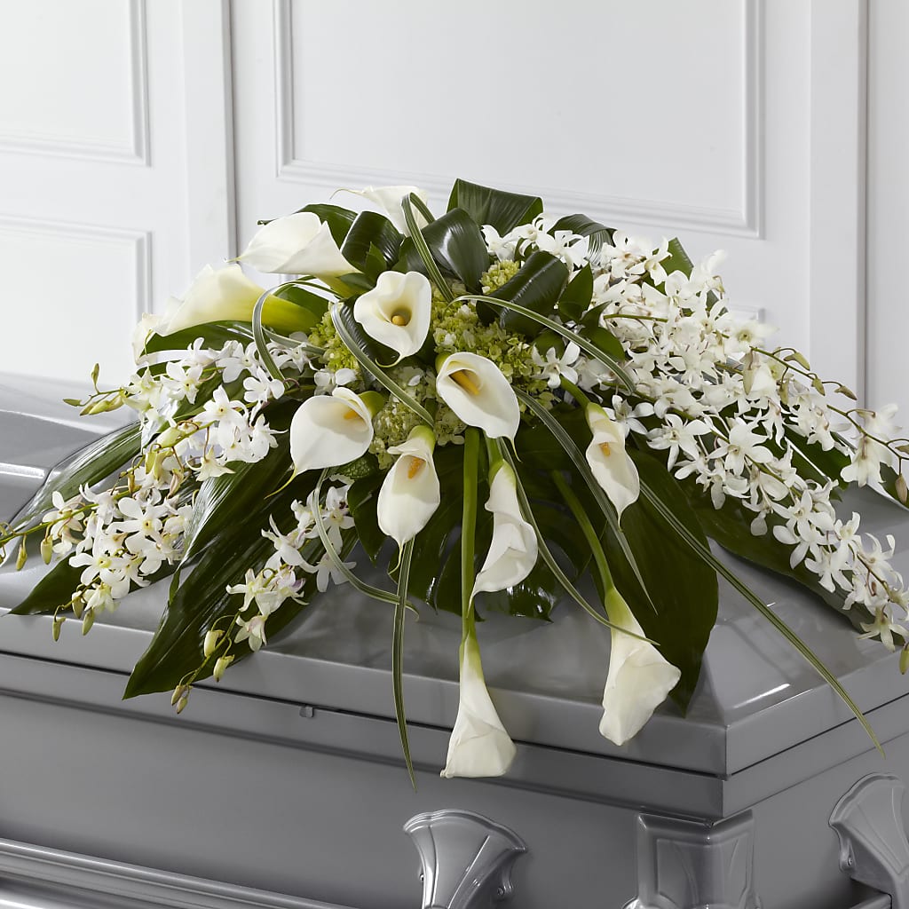 Angel Wings Casket Spray – Petite Flower Shop, San Antonio TX