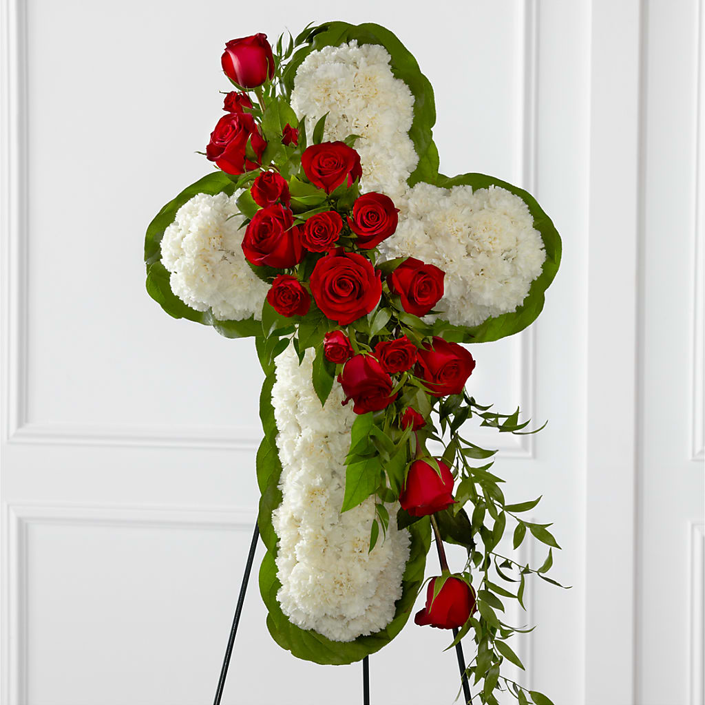 Floral Cross Easel – Petite Flower Shop, San Antonio TX