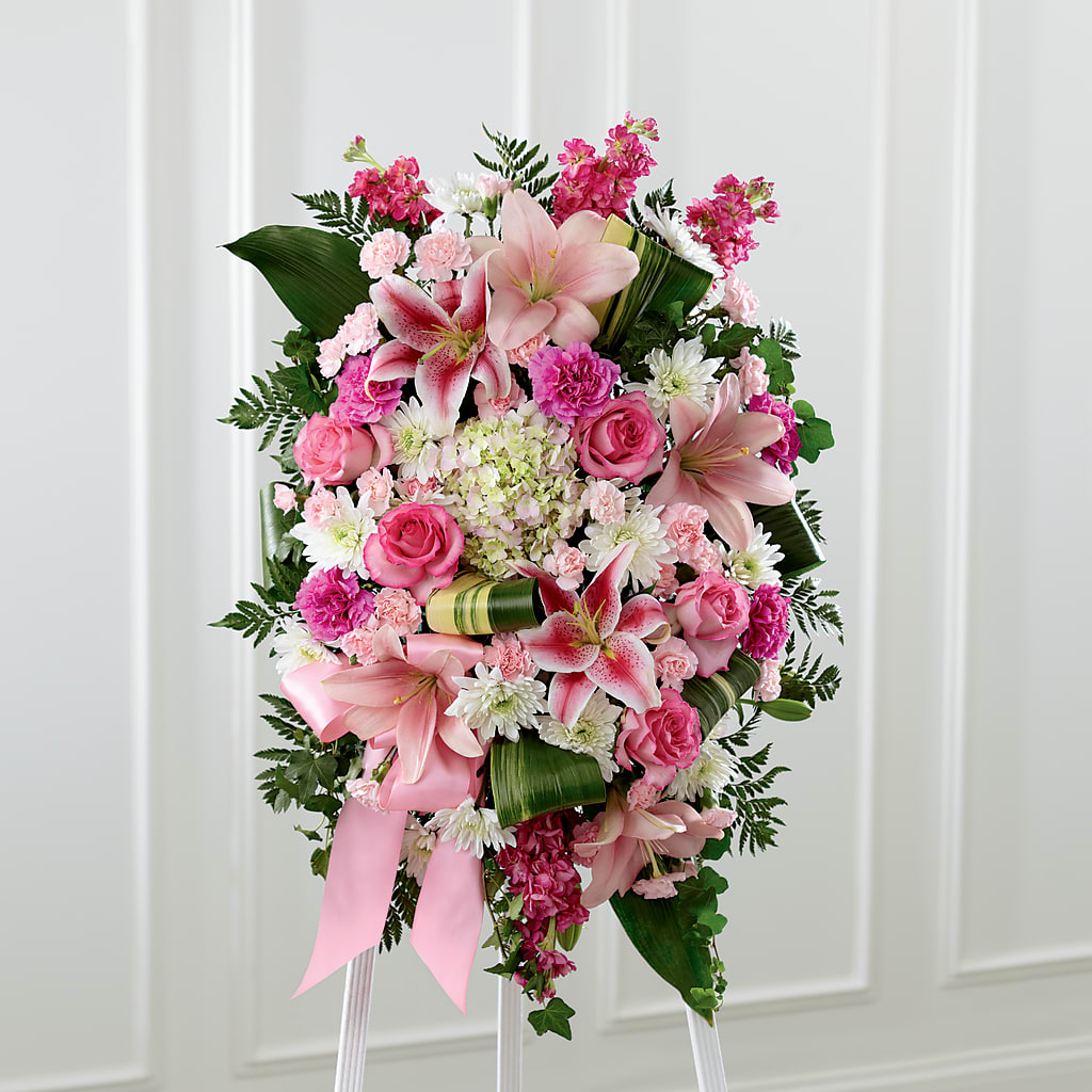 Comforting Standing Spray – Petite Flower Shop, San Antonio TX