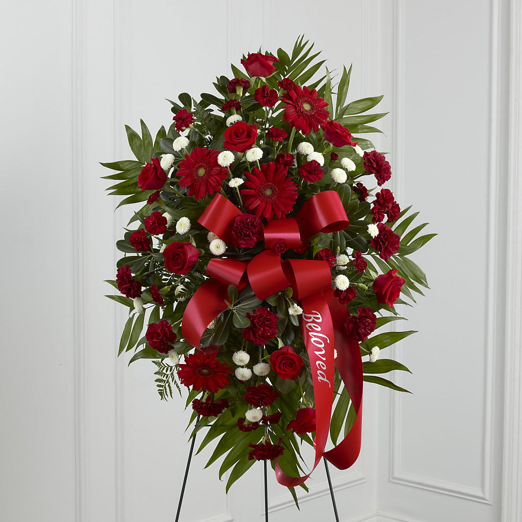 Treasured Memories Standing Spray – Petite Flower Shop, San Antonio TX
