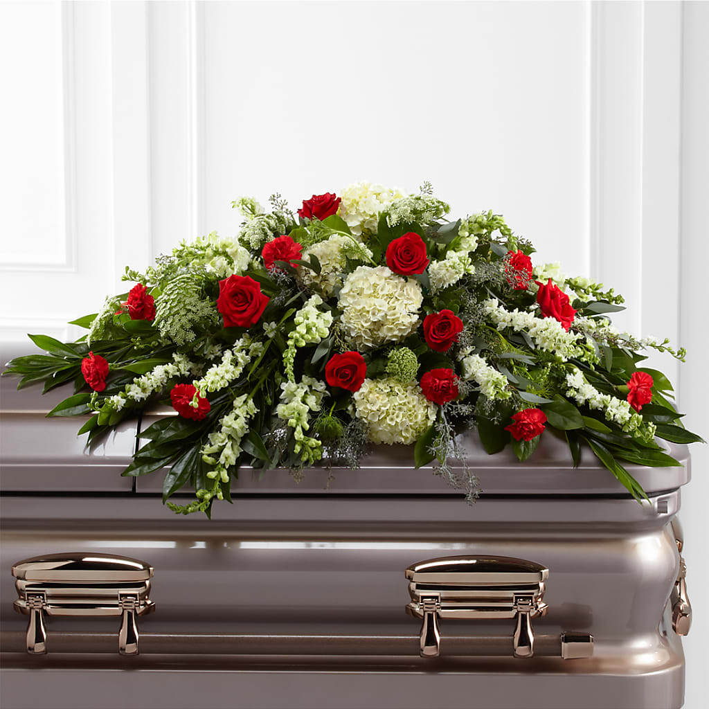 Sincerity Casket Spray – Petite Flower Shop, San Antonio TX