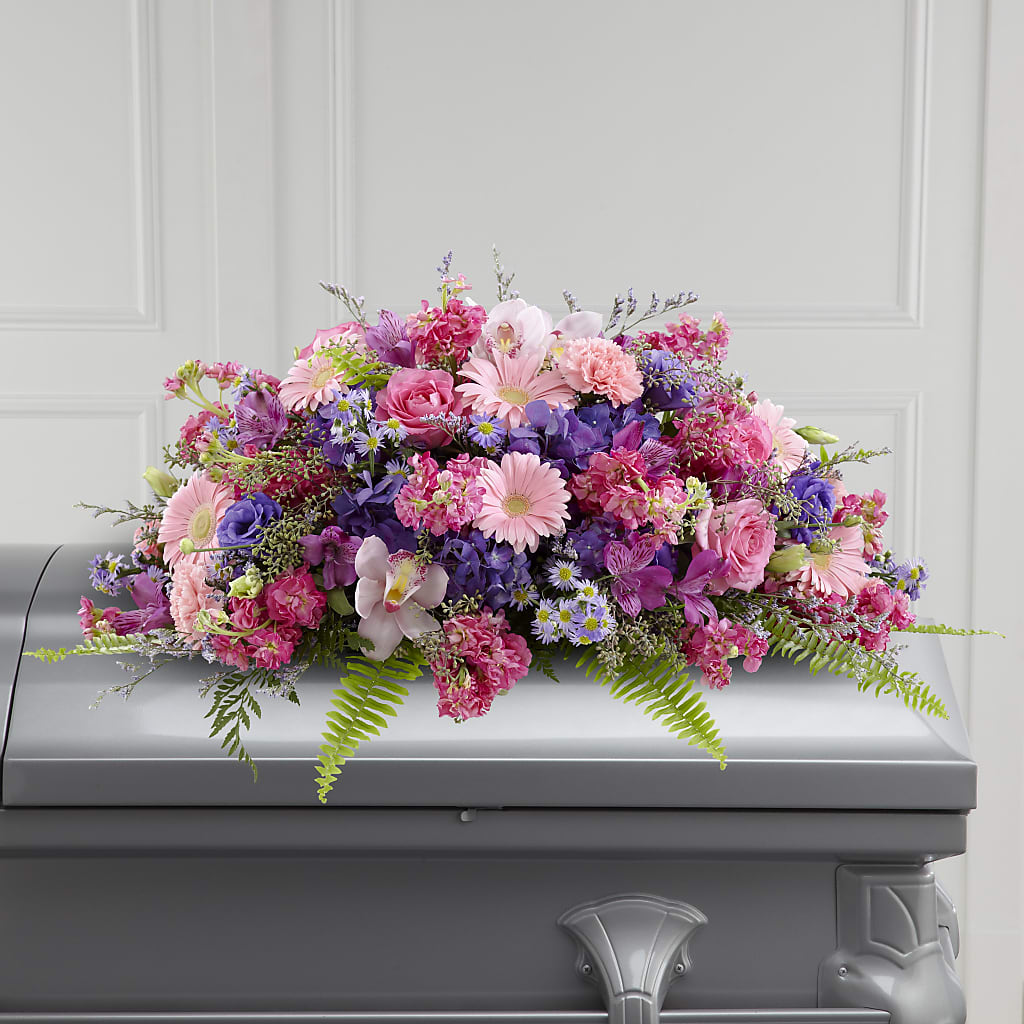 Glorious Garden Casket Spray – Petite Flower Shop, San Antonio TX