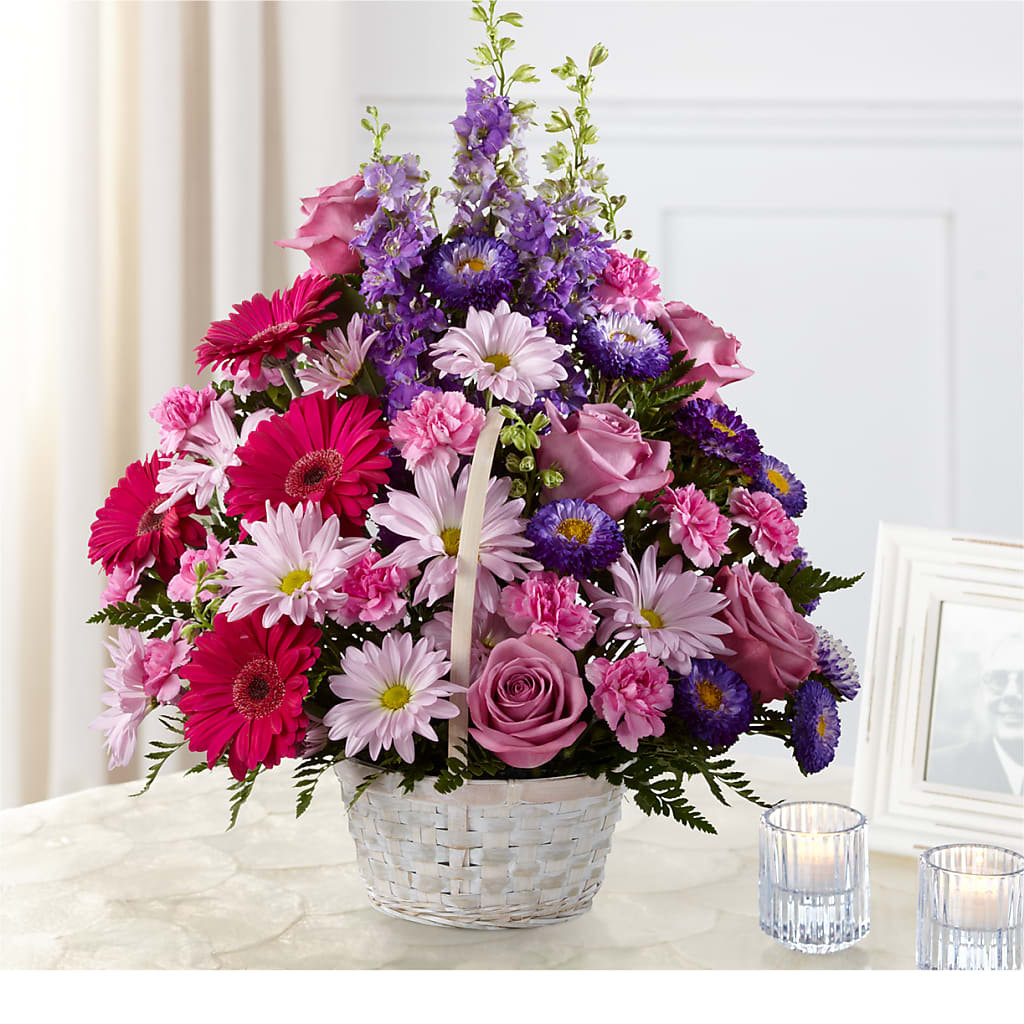Pastel Peace Basket – Petite Flower Shop, San Antonio TX