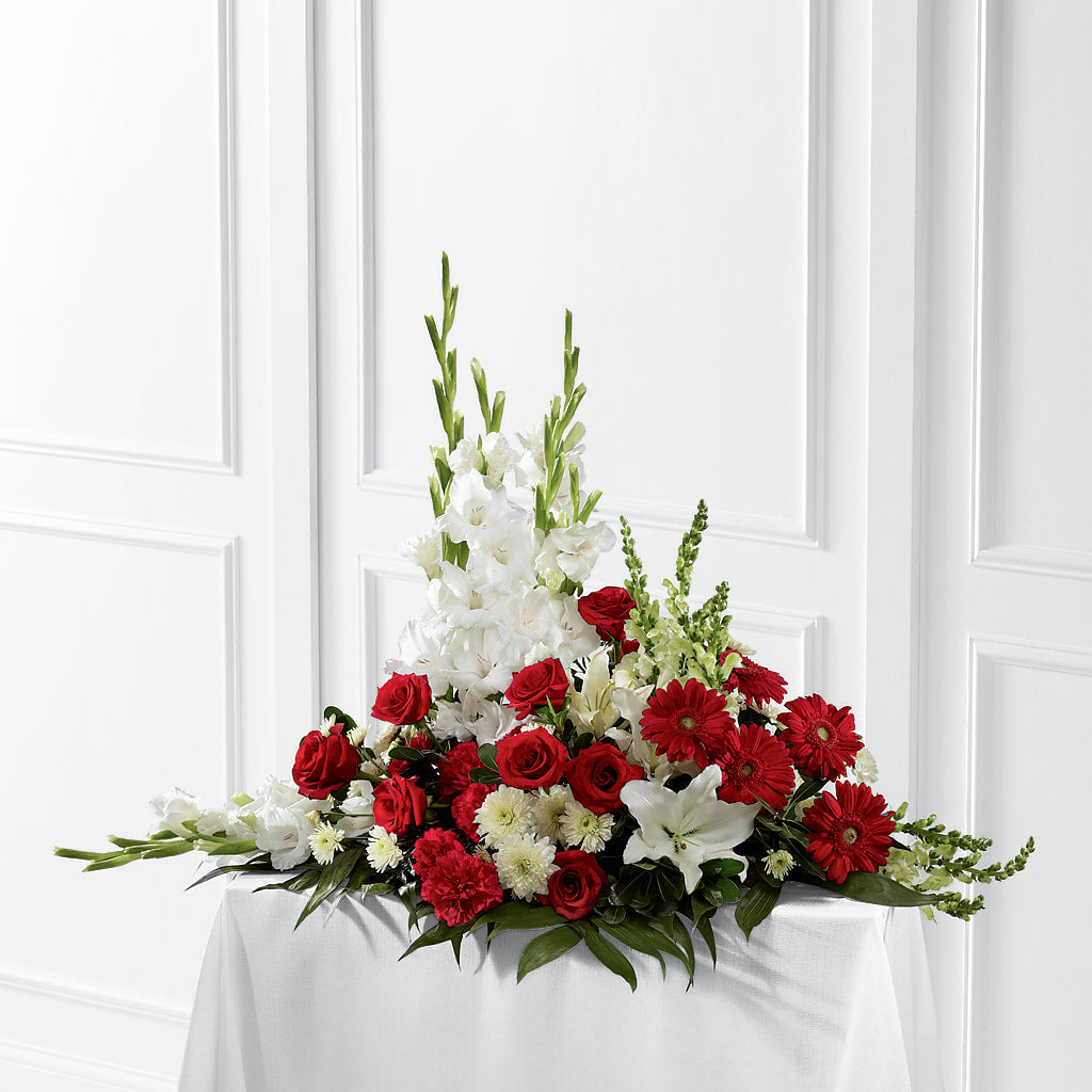Crimson & White Arrangement – Petite Flower Shop, San Antonio TX