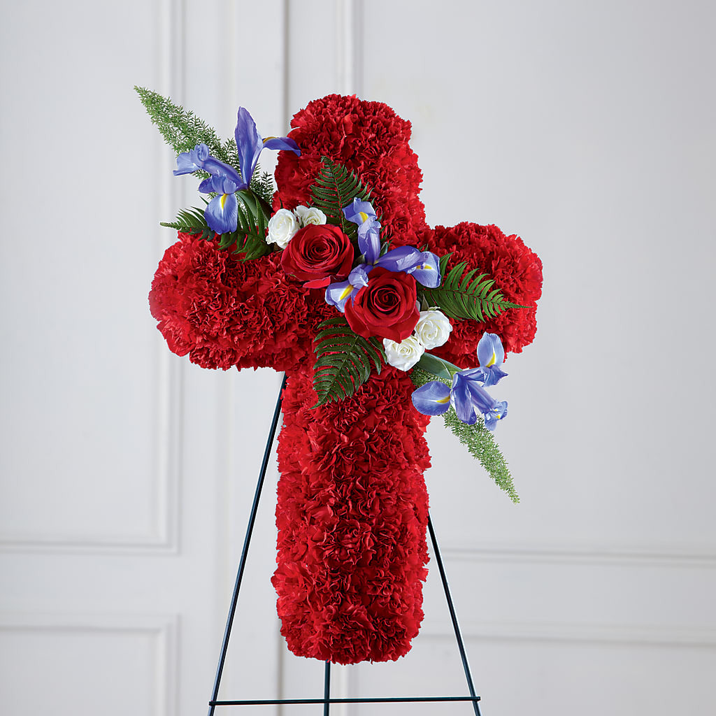 Faithful Hero Floral Cross – Petite Flower Shop, San Antonio TX
