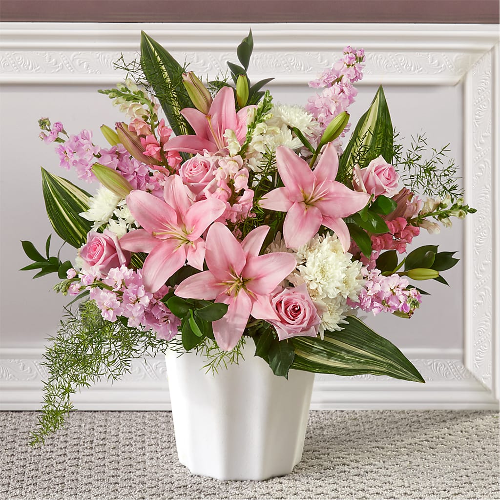 Simply Serene Floor Basket – Petite Flower Shop, San Antonio TX