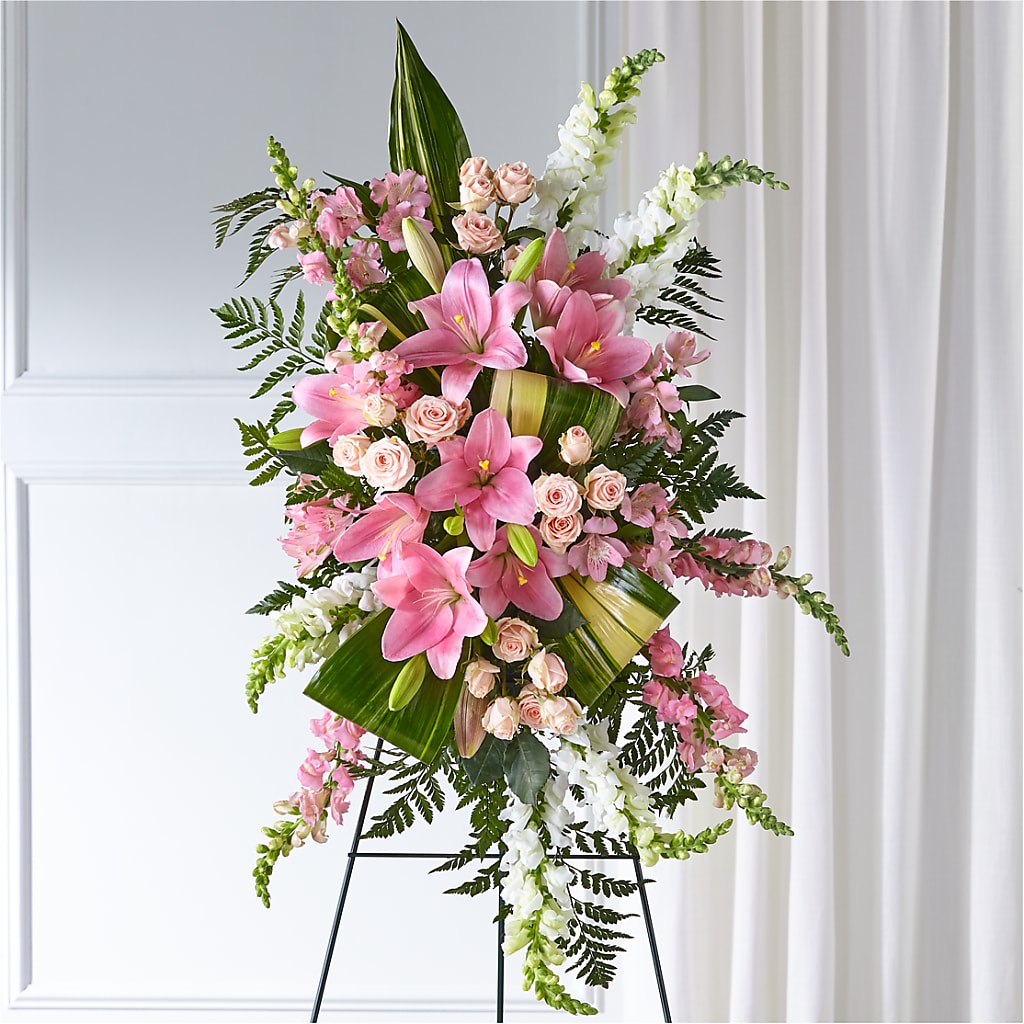 Elegant Embrace Standing Spray – Petite Flower Shop, San Antonio TX