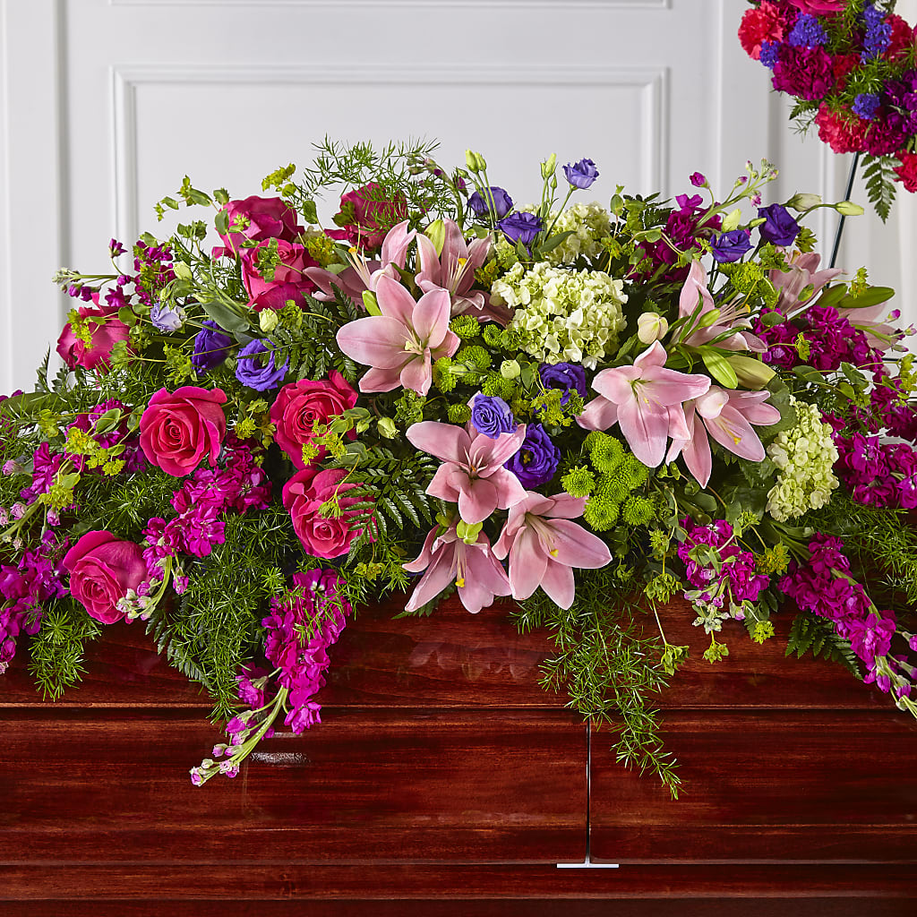 Radiant Tribute Casket Spray – Petite Flower Shop, San Antonio TX