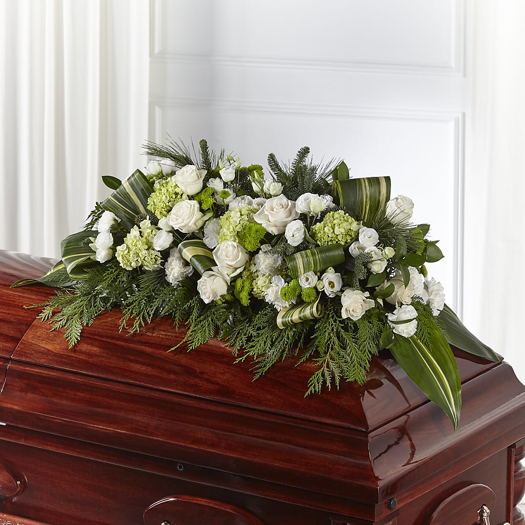Hopeful Gesture Casket Spray – Petite Flower Shop, San Antonio TX