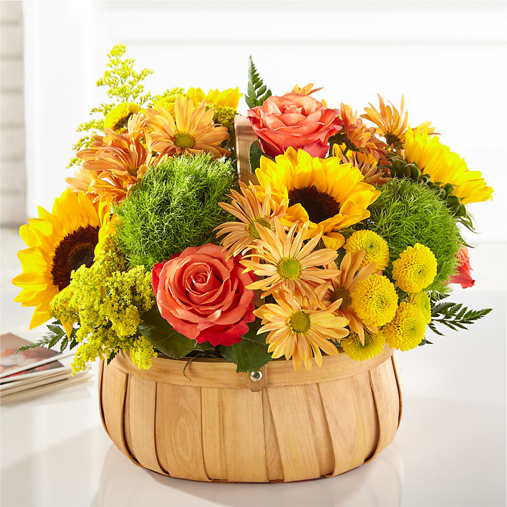 Harvest Sunflower Basket – Petite Flower Shop, San Antonio TX