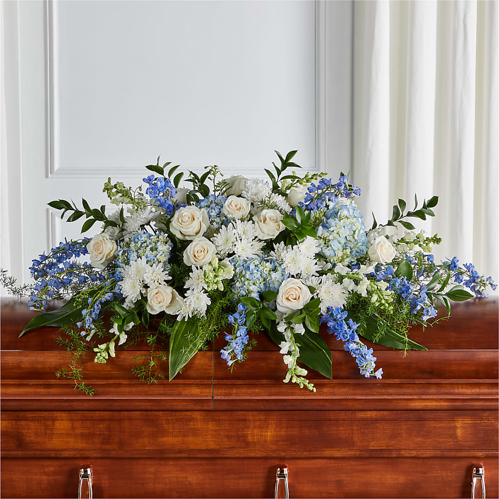 Timeless Essence Casket Spray – Petite Flower Shop, San Antonio TX