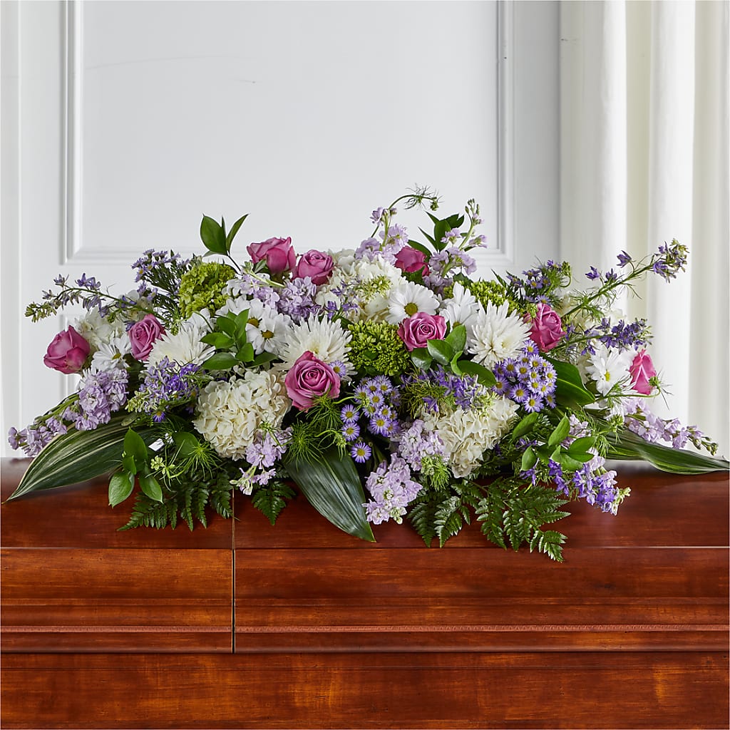 Meadows of Serenity Casket Spray – Petite Flower Shop, San Antonio TX