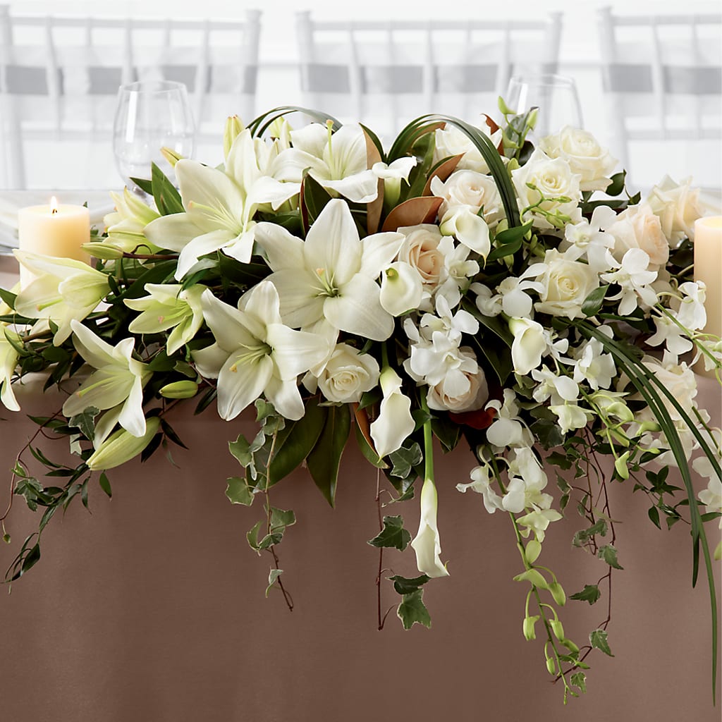 White Linen Arrangement – Petite Flower Shop, San Antonio TX