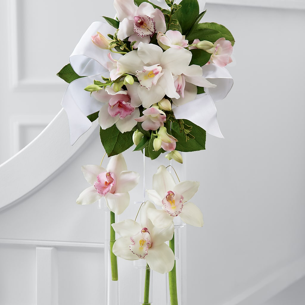 Perfect Entrance Pew Arrangement – Petite Flower Shop, San Antonio TX