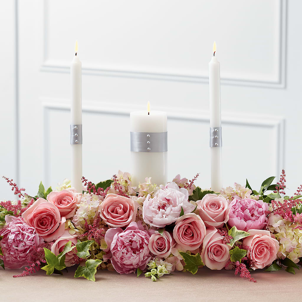Worldwide Romance Unity Candle Arrangement – Petite Flower Shop, San Antonio TX