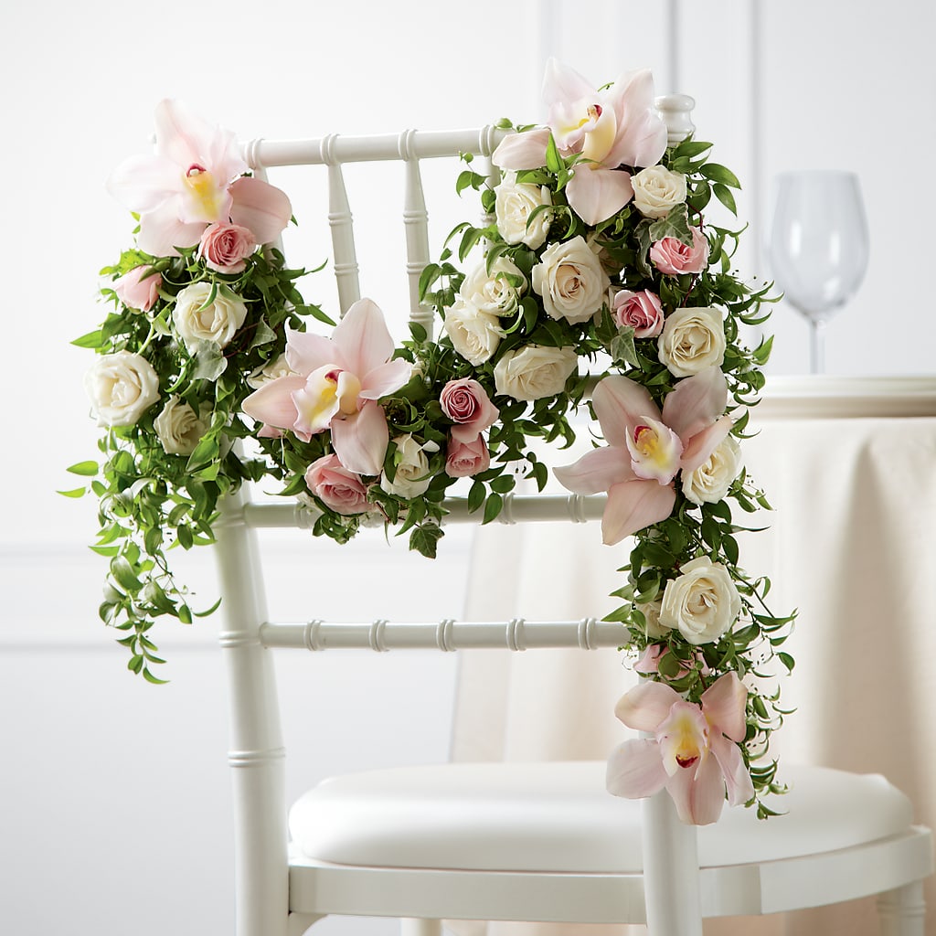 Orchid Rose Chair Décor – Petite Flower Shop, San Antonio TX