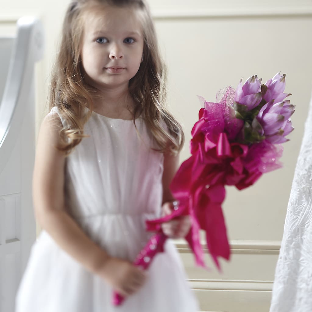 Sparkle Pink Flower Girl Bouquet – Petite Flower Shop, San Antonio TX