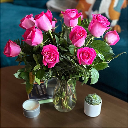 Long Stem Pink Rose Bouquet –  Petite Flower Shop, San Antonio TX