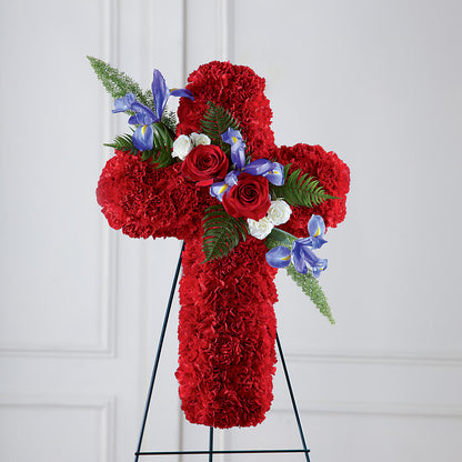 Faithful Hero Floral Cross –  Petite Flower Shop, San Antonio TX