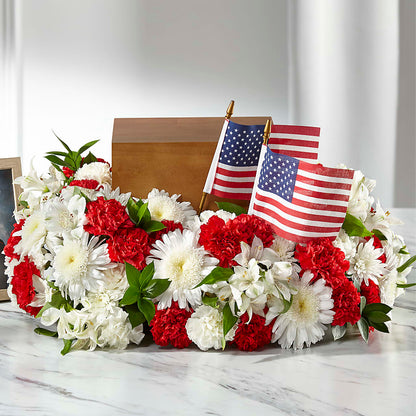 Spirit of Patriotism Cremation Adornment –  Petite Flower Shop, San Antonio TX