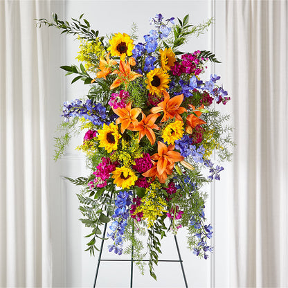 Sunlit Memories Standing Spray (Standard) –  Petite Flower Shop, San Antonio TX