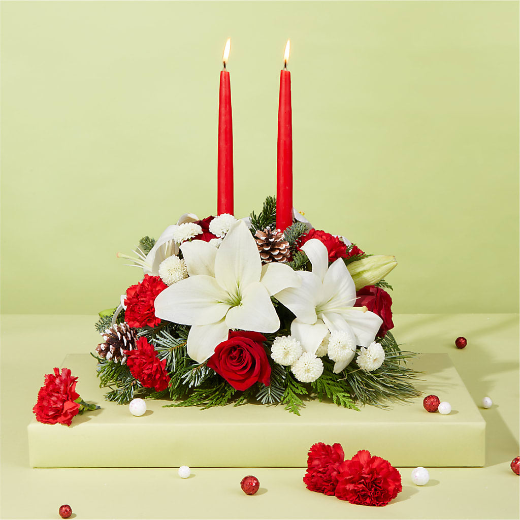 Seasonal Festivities Centerpiece –  Petite Flower Shop, San Antonio TX