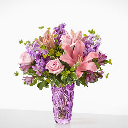Precious Petals Bouquet with Luxe Swirl Vase –  Petite Flower Shop, San Antonio TX