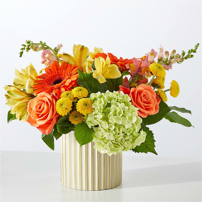 Autumn Sunshine Bouquet with Ivory Vase –  Petite Flower Shop, San Antonio TX