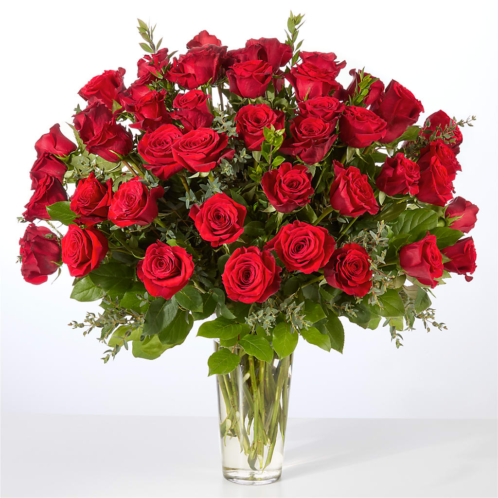 Forever Yours Fifty Stem Red Rose Bouquet –  Petite Flower Shop, San Antonio TX