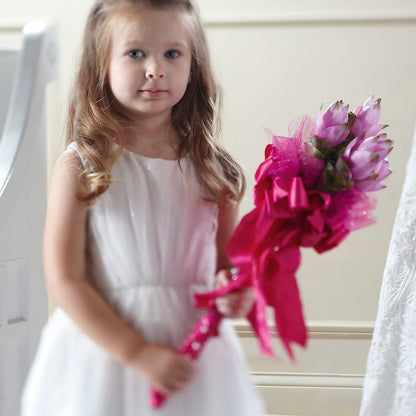 Sparkle Pink Flower Girl Bouquet –  Petite Flower Shop, San Antonio TX